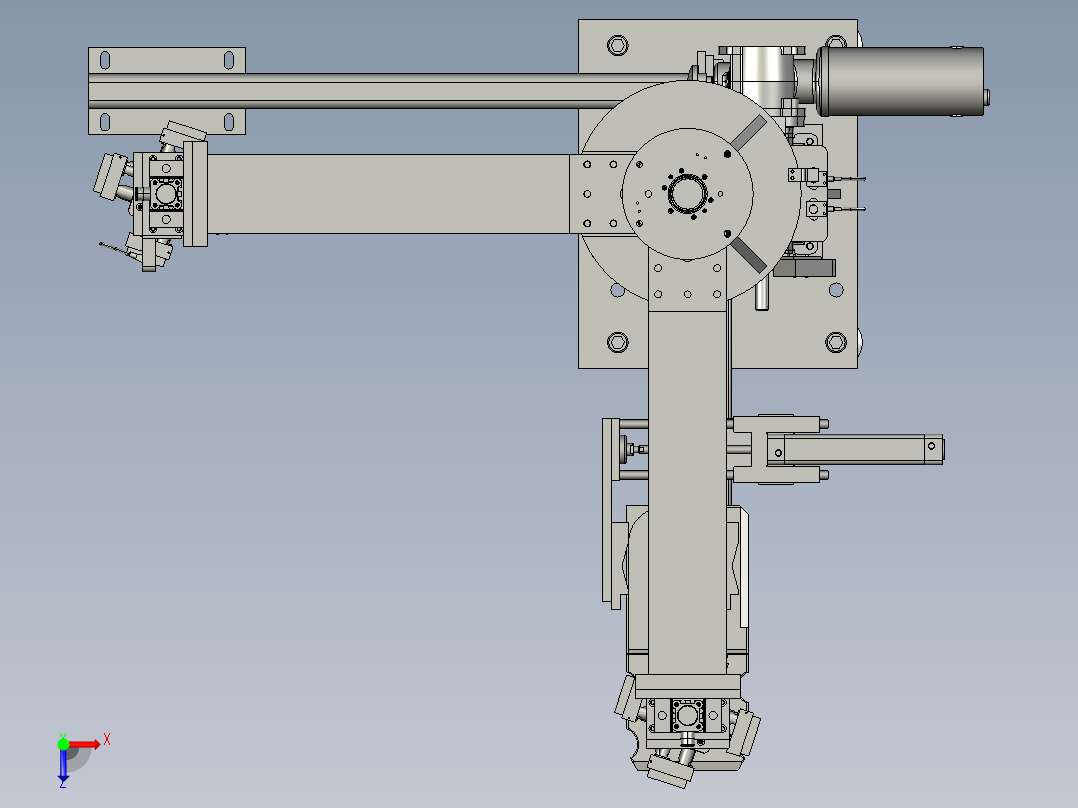 360度旋转自由抓取机械抓手俯视图