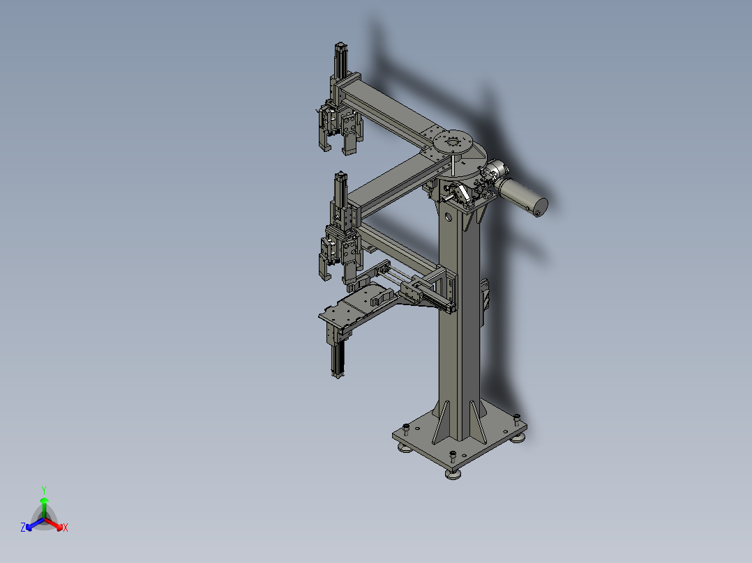 360度旋转自由抓取机械抓手正等轴测图
