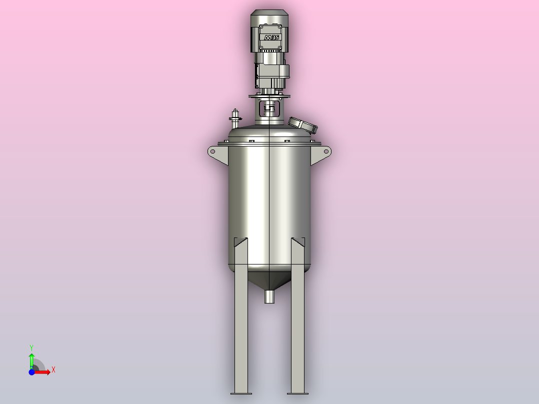 立式搅拌罐前视图
