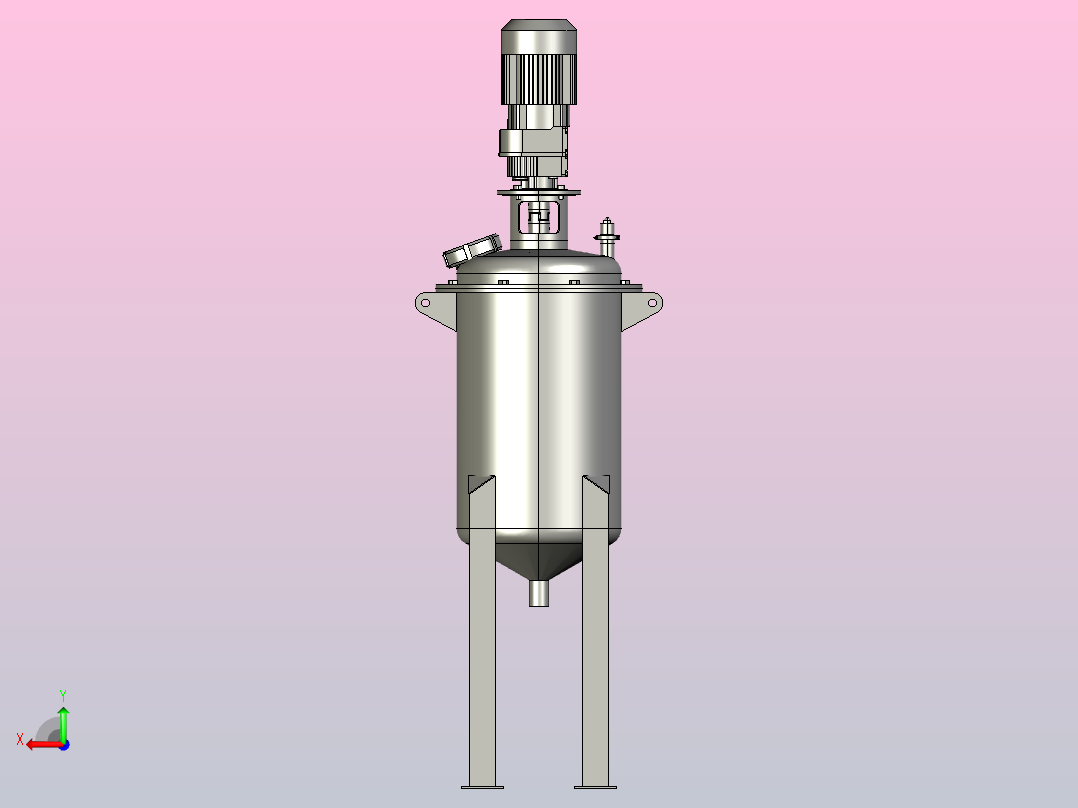 立式搅拌罐后视图