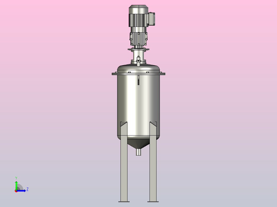 立式搅拌罐左视图