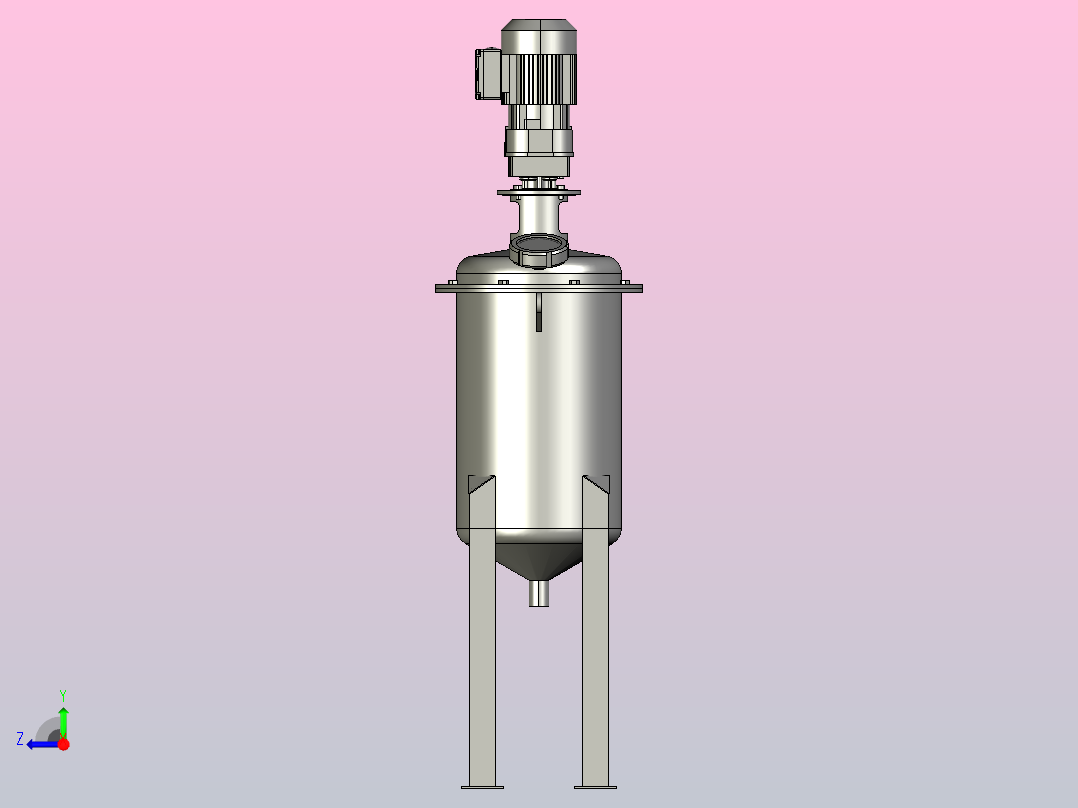 立式搅拌罐右视图