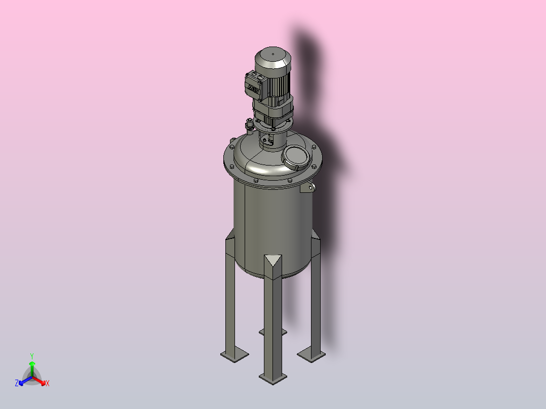 立式搅拌罐正等轴测图
