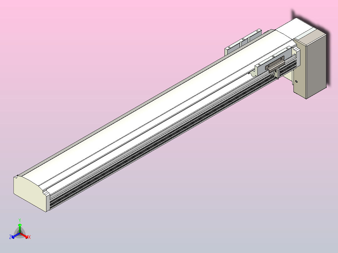 皮带直线轴半封闭可选导轨TPA-HNB-105D-90-L600-LP-Y-P20-N3主视图