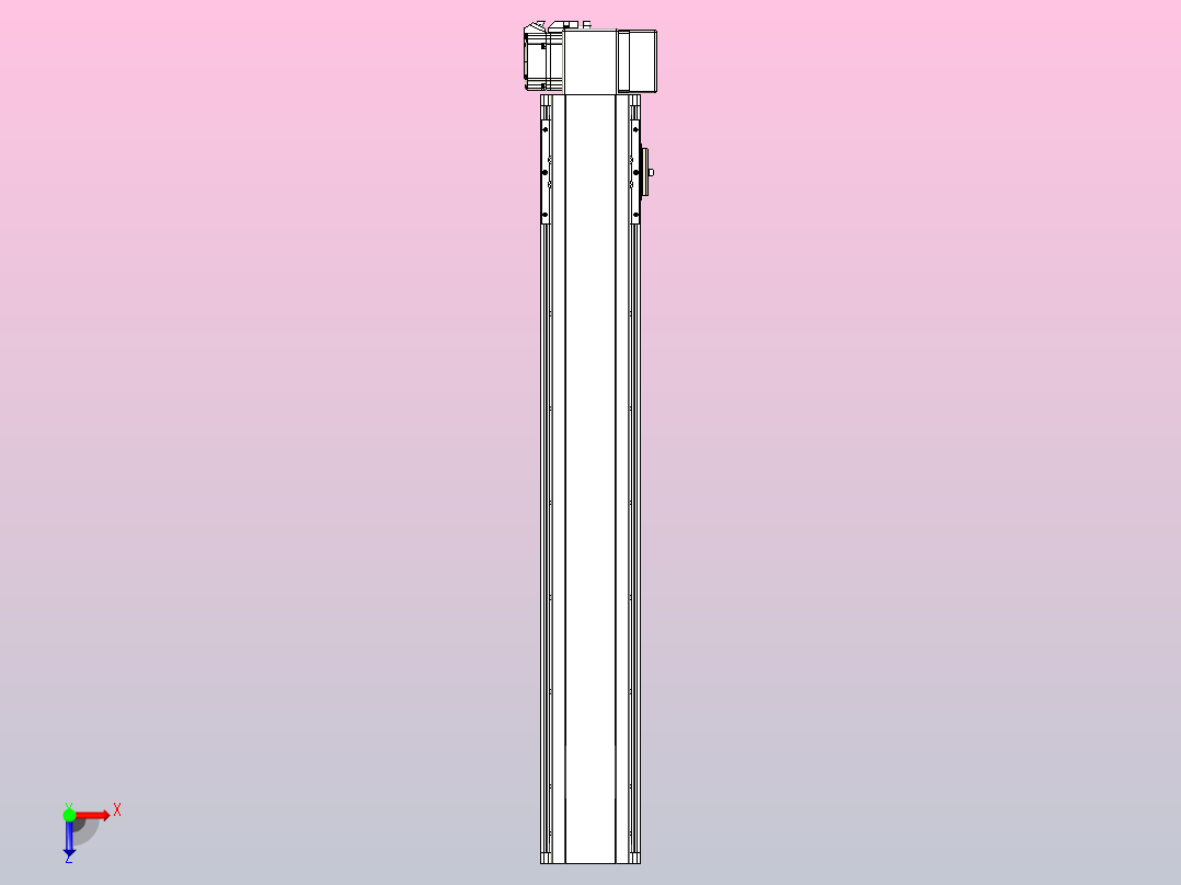 皮带直线轴半封闭可选导轨TPA-HNB-105D-90-L600-LP-Y-P20-N3俯视图