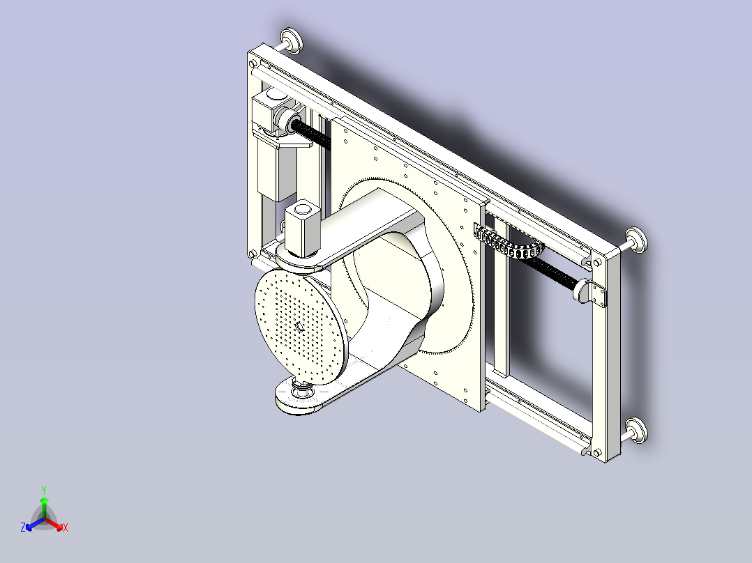 3轴转台3D数模主视图
