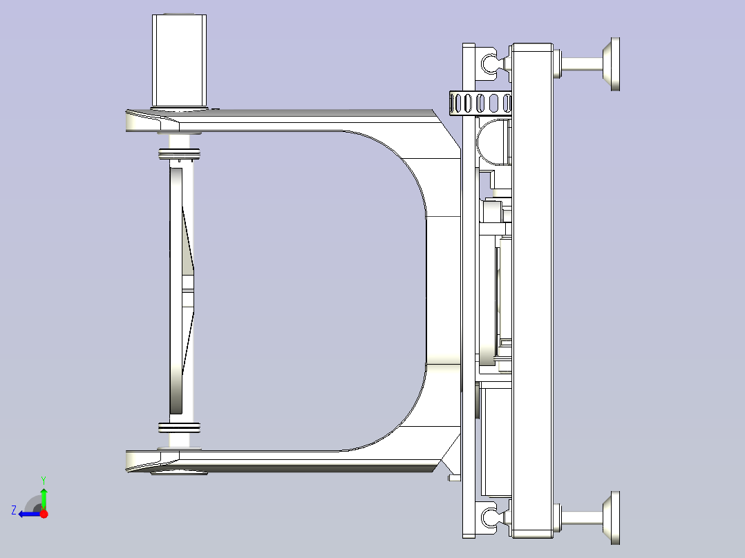 3轴转台3D数模右视图