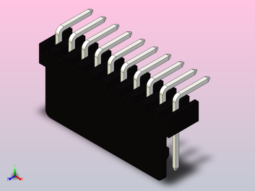 通孔连接器 1x10 Pitch 2,54mm black.stp