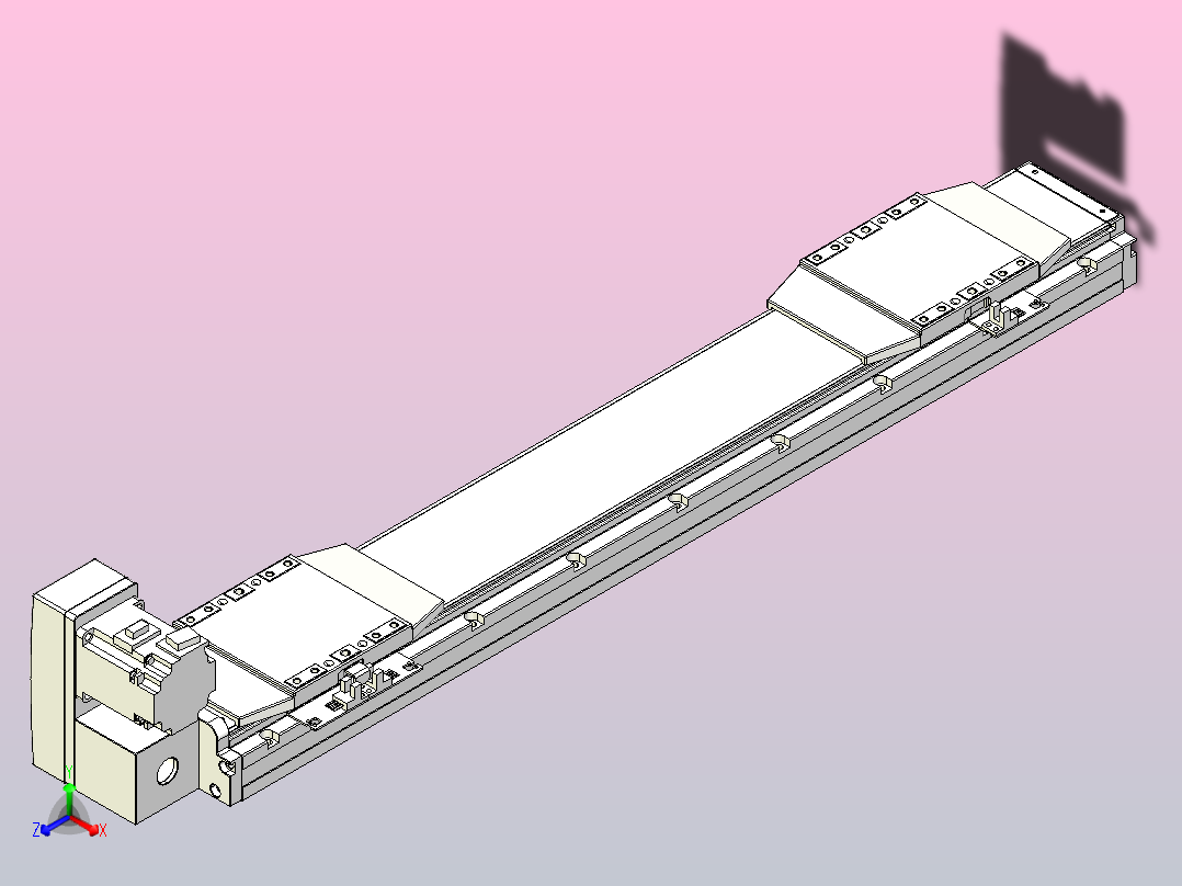 皮带直线轴双滑块型TPA-GCBS-120-P70-L200-LU-M20-N3主视图
