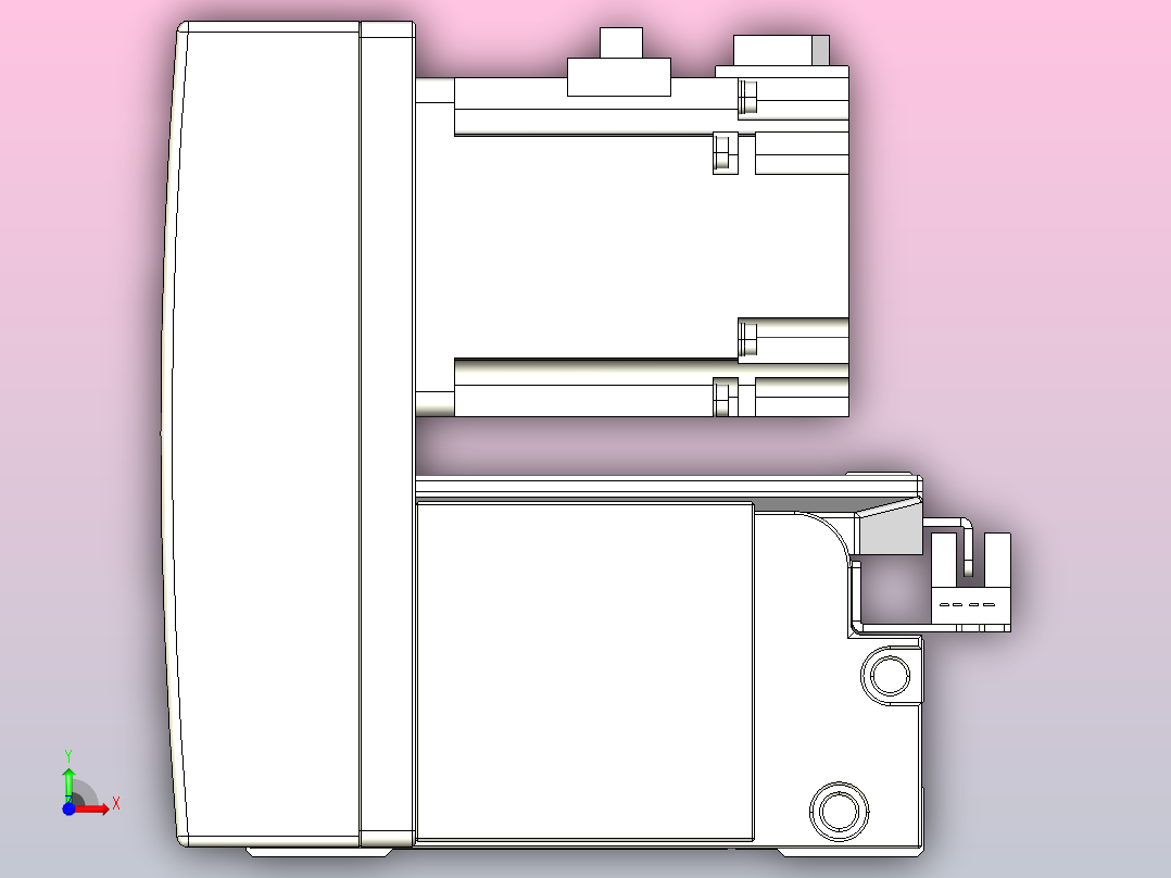 皮带直线轴双滑块型TPA-GCBS-120-P70-L200-LU-M20-N3前视图