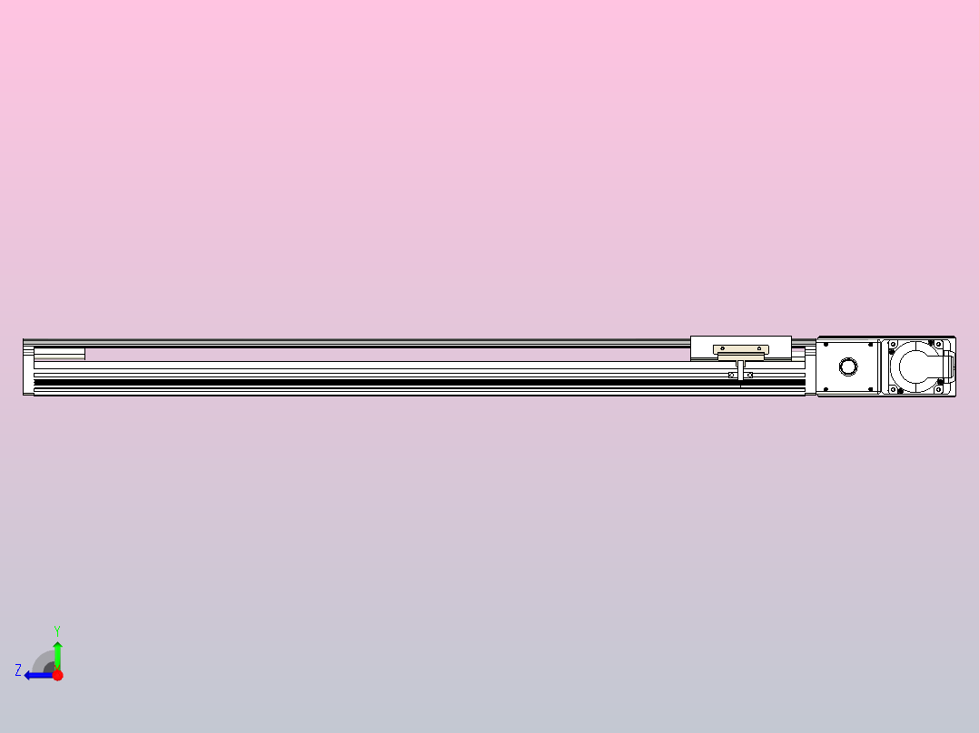 皮带直线轴半封闭可选导轨TPA-HNB-105D-90-L650-MR-Y-P20-N3右视图
