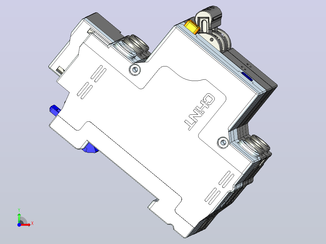 NXBLE-32&amp;2P剩余电流动作断路器三维模型202308前视图