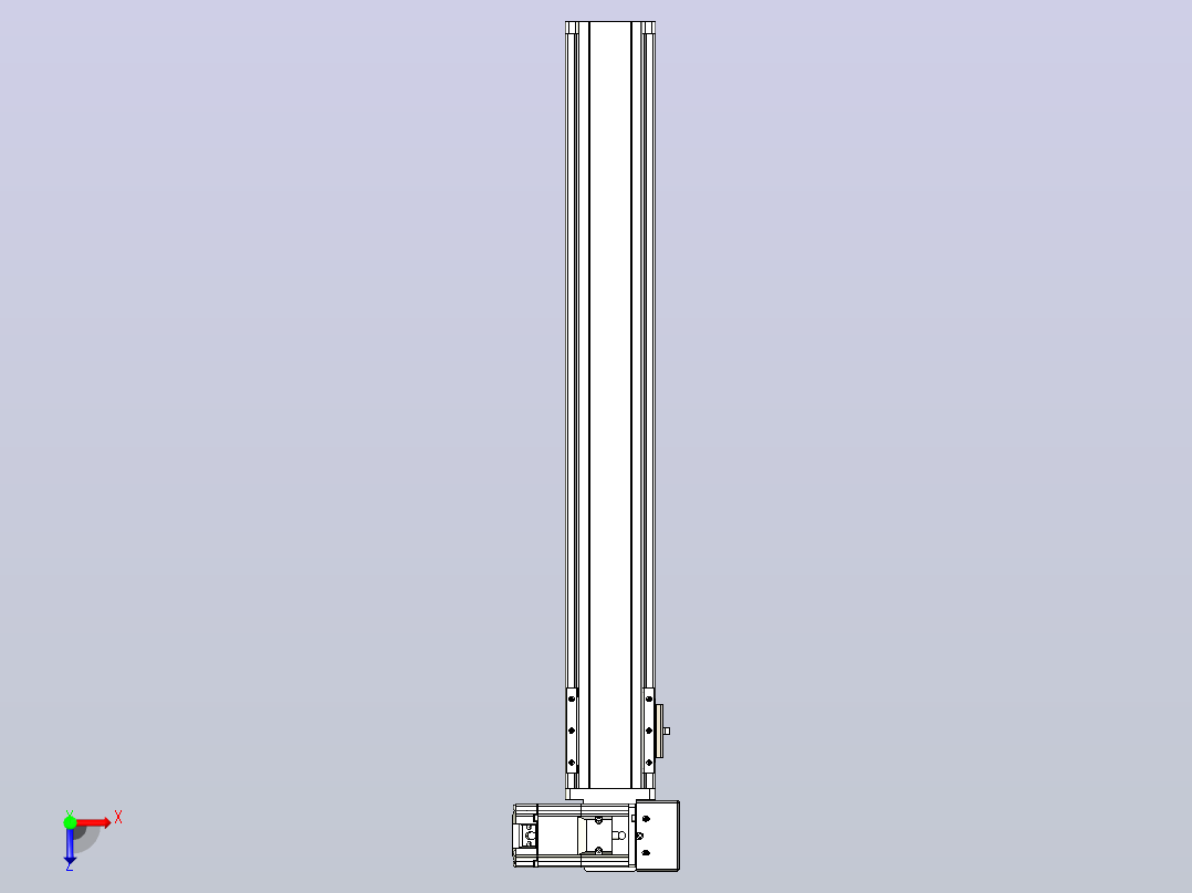 皮带直线轴半封闭可选导轨TPA-HNB-85S-90-L550-RU-C-P20-N3俯视图
