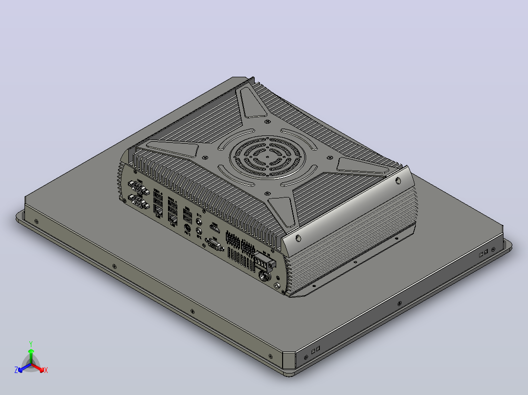 P19RF-700工业平板电脑 ABOX-700系列正等轴测图