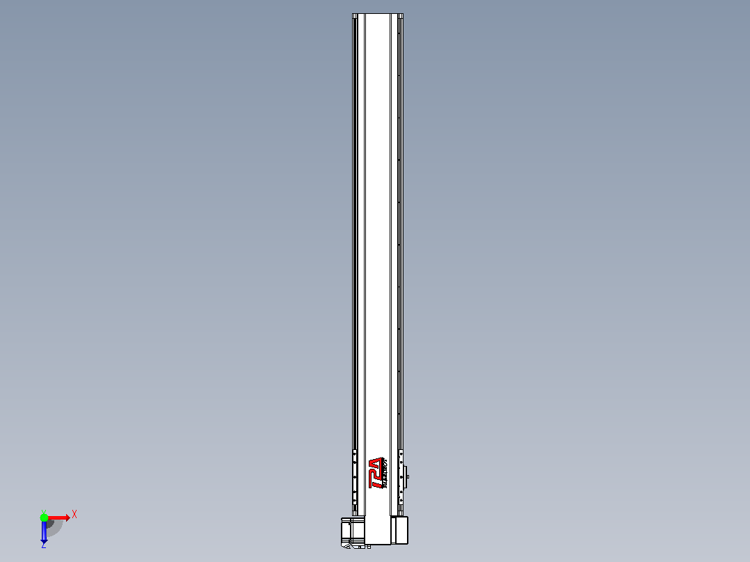 皮带直线轴半封闭可选导轨TPA-HNB-120D-110-L950-RP-Y-P40-N3俯视图