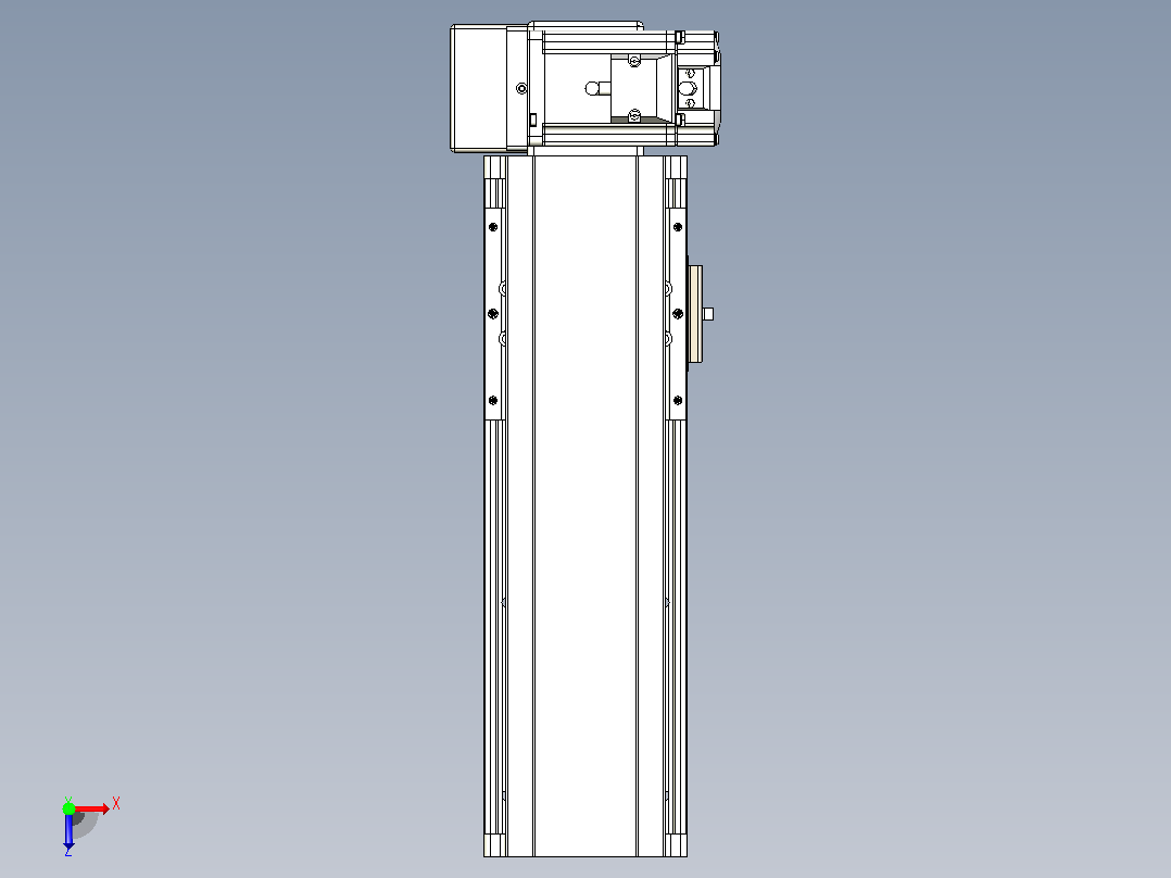 皮带直线轴半封闭可选导轨TPA-HNB-105D-90-L150-RU-Y-P20-N3俯视图