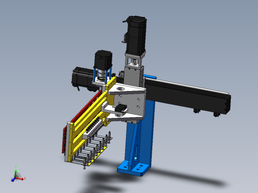 可变间距取料机械手 XY排片机构sw2018