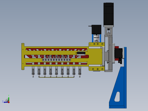 可变间距取料机械手 XY排片机构sw2018右视缩略图