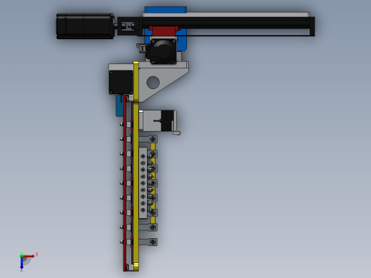 可变间距取料机械手 XY排片机构sw2018俯视缩略图