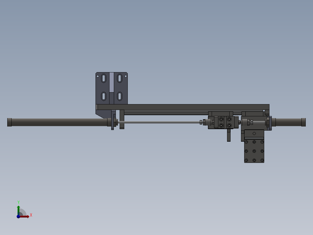 气缸取料双行程控制夹取结构sw12可编辑前视图