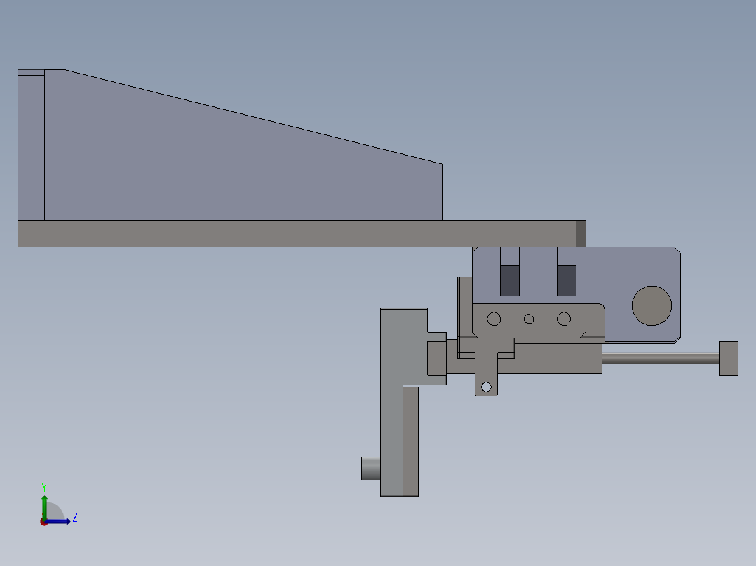 气缸取料双行程控制夹取结构sw12可编辑左视图
