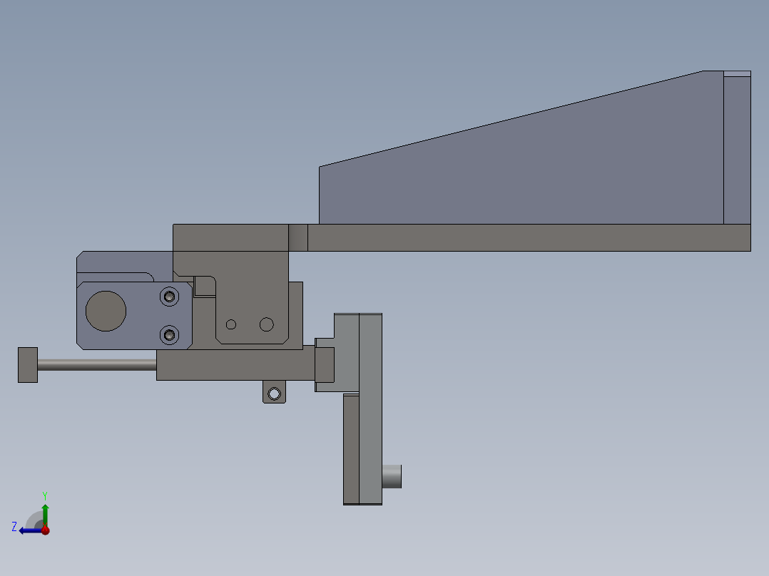 气缸取料双行程控制夹取结构sw12可编辑右视图