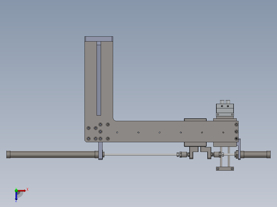 气缸取料双行程控制夹取结构sw12可编辑俯视图