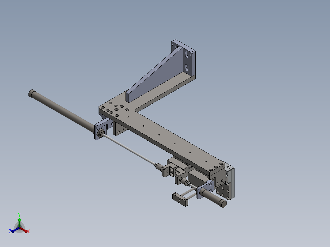 气缸取料双行程控制夹取结构sw12可编辑正等轴测图