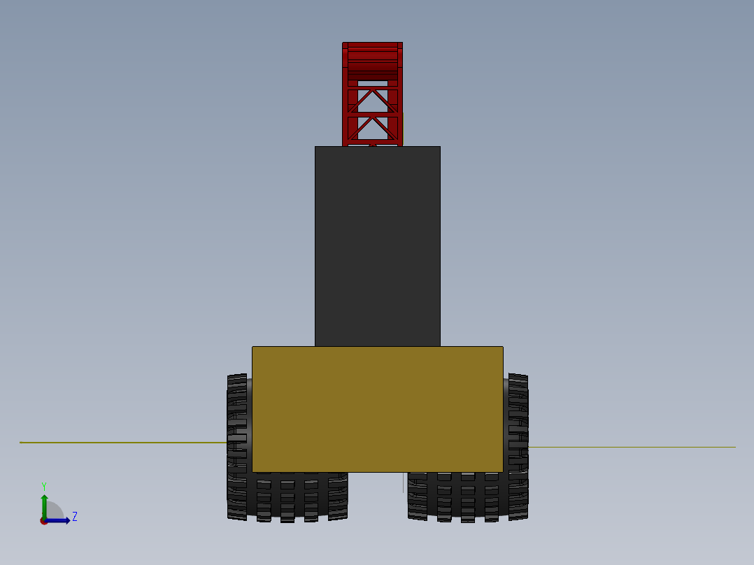老式的挖掘机左视图