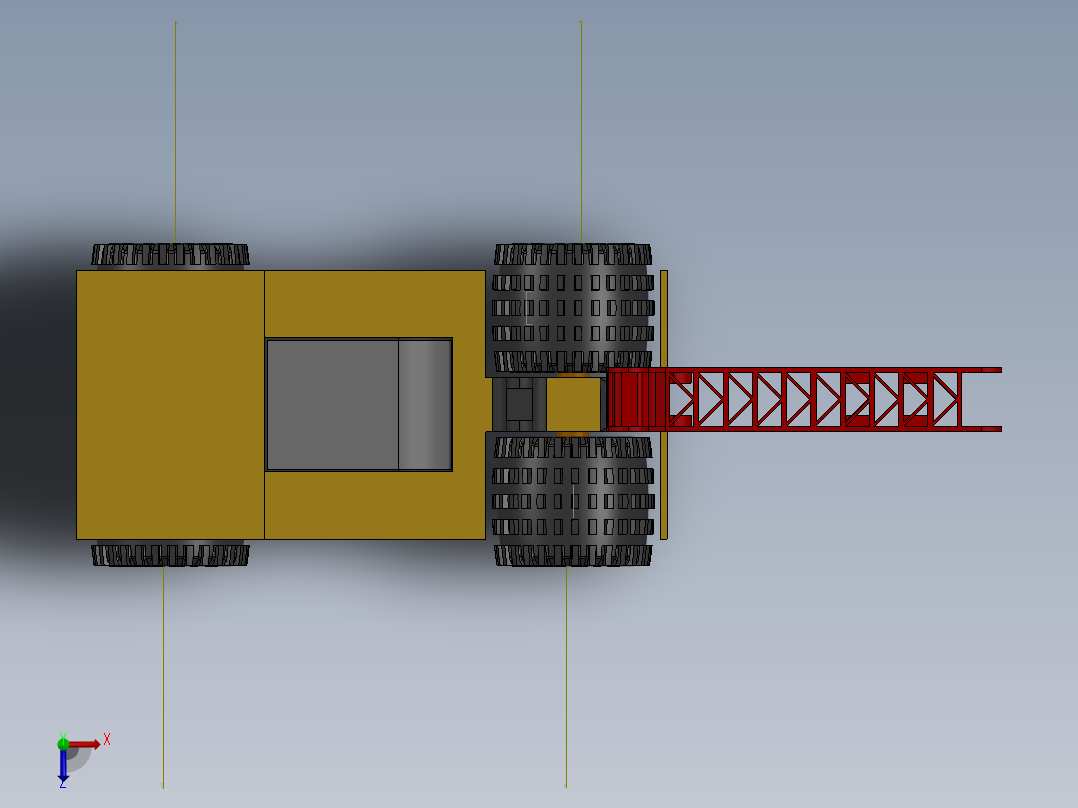 老式的挖掘机俯视图