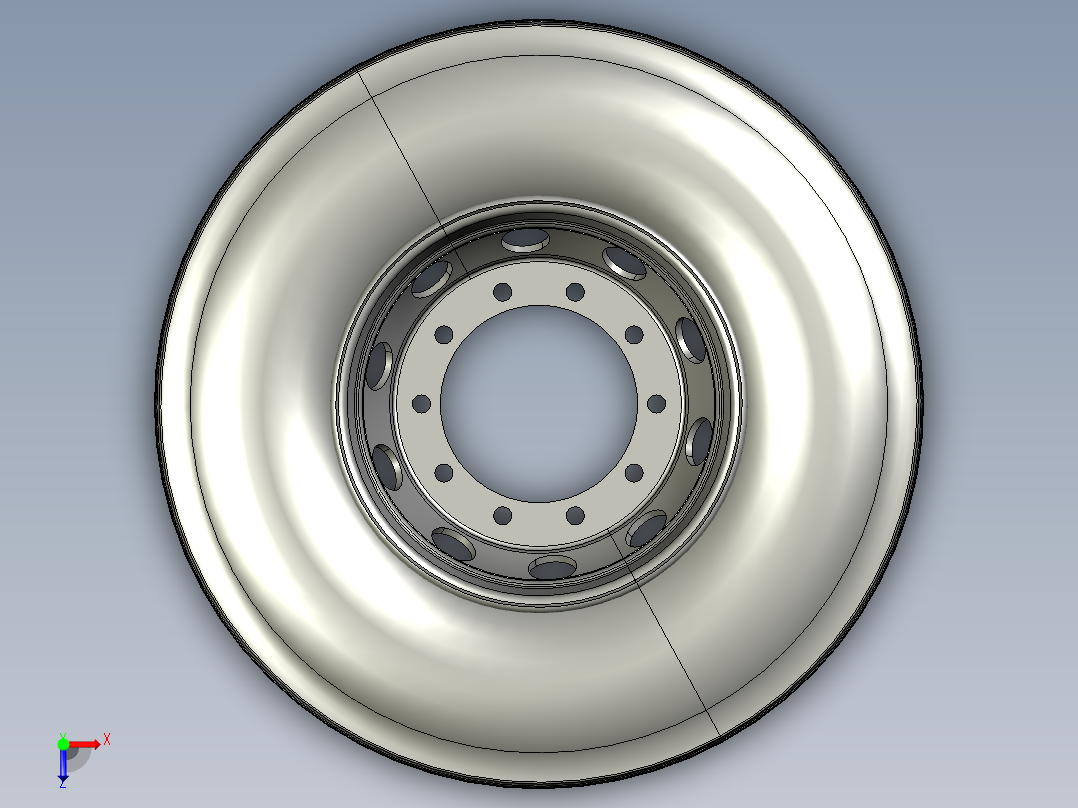 无内胎轮胎315-80R22.5俯视图