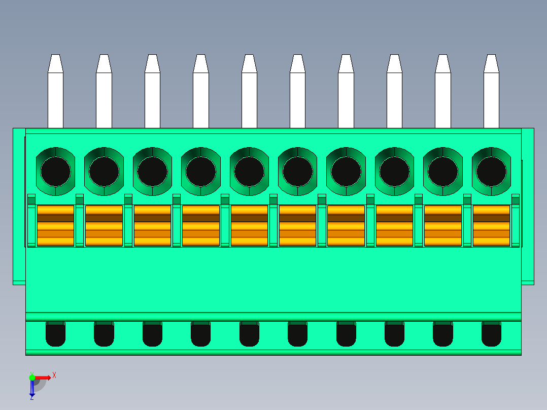 DEGSON 15EDG 系列 2.5mm 接线端子包-15EDGRC+KD-2.5-10P-14-00AH俯视图