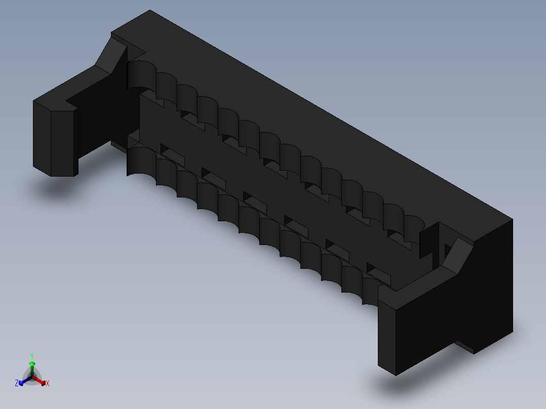 FDC-14 ( DS1018-2.54-14L )正等轴测图