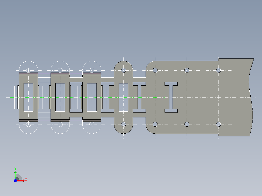 支架级进模（CAD图+UG三维）前视图