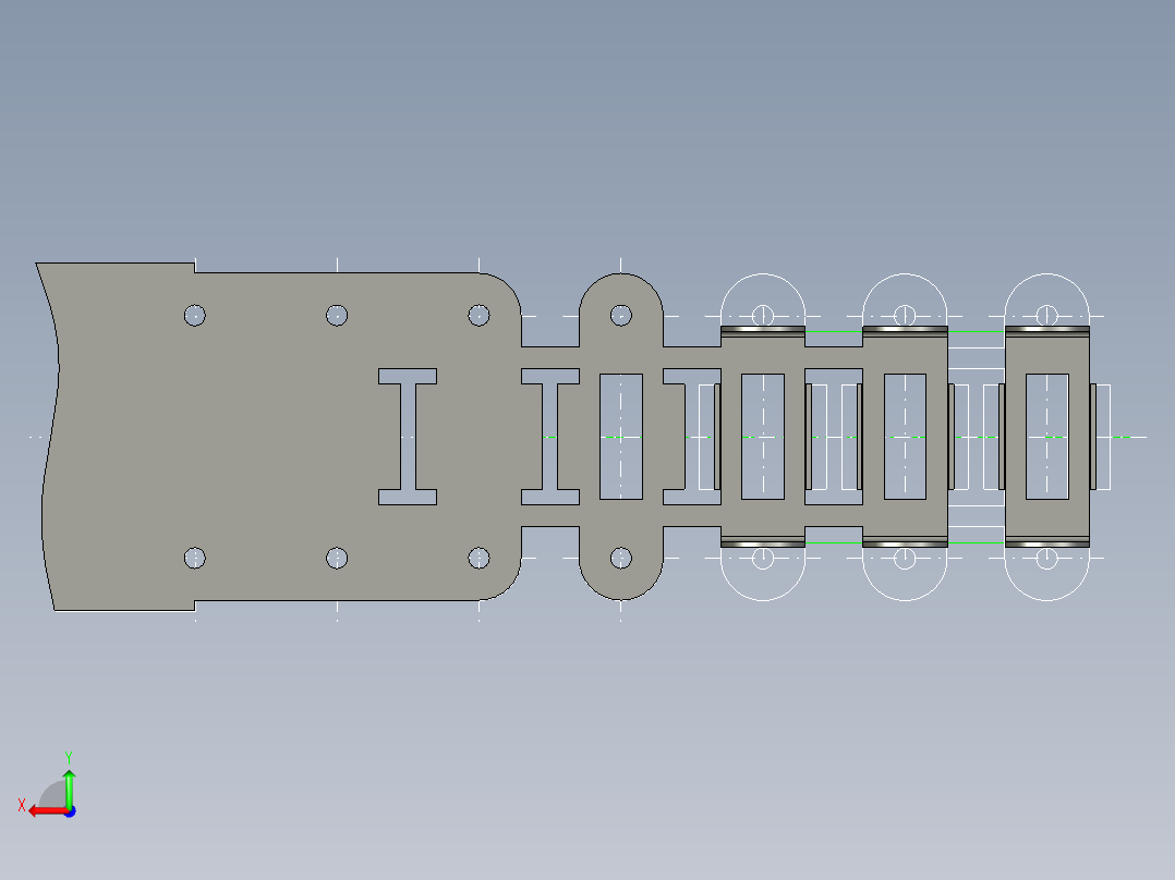 支架级进模（CAD图+UG三维）后视图