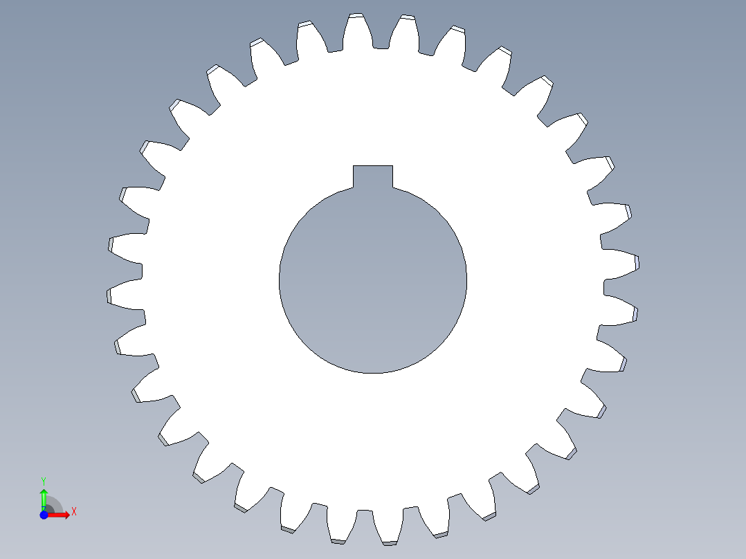 正齿轮压力角20 -64dp-20pa-32t spur gear前视图