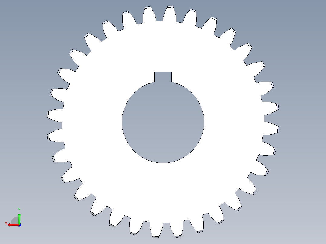 正齿轮压力角20 -64dp-20pa-32t spur gear后视图