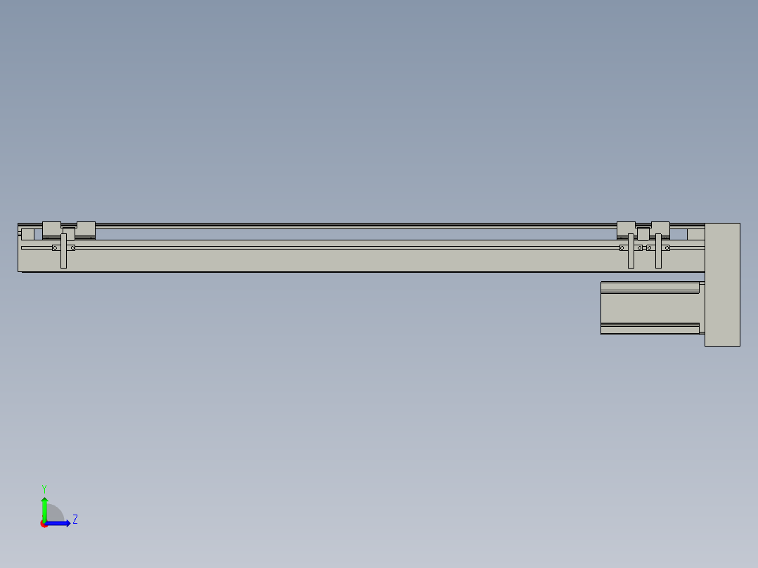 直线模组LHA6-S650-D-200W(16丝杆)设计图纸左视图