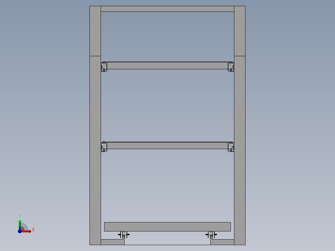 模具存放架（活动抽板）前视图
