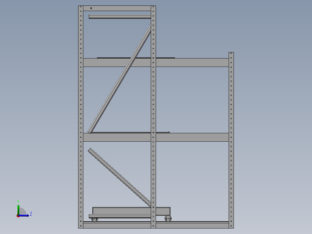 模具存放架（活动抽板）左视图