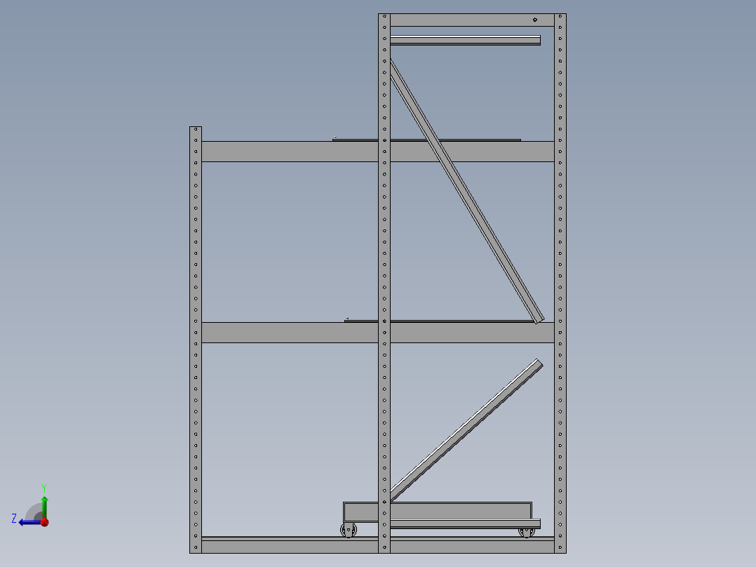 模具存放架（活动抽板）右视图