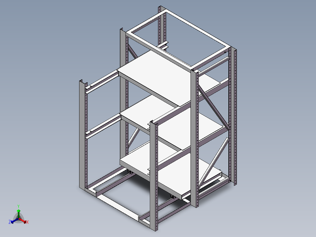 模具存放架（活动抽板）正等轴测图