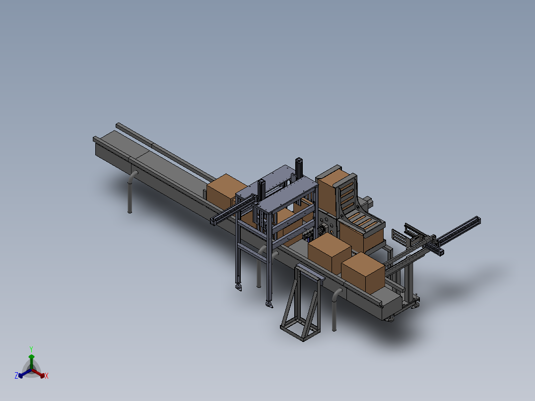 箱体自动化翻转设备正等轴测图