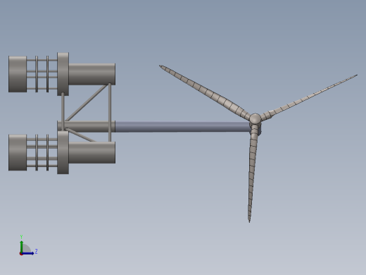 海上风力发电机左视缩略图