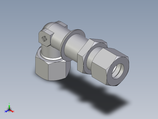 卡套式工业通用硬管接头EO_Bulkhead_elbow_WSV12ZL71正等轴测缩略图