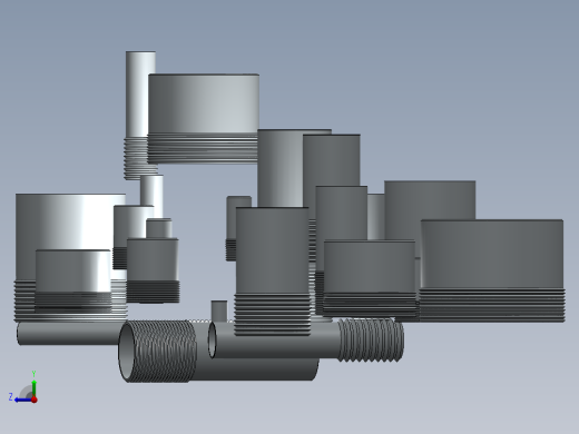 半螺纹接头右视缩略图