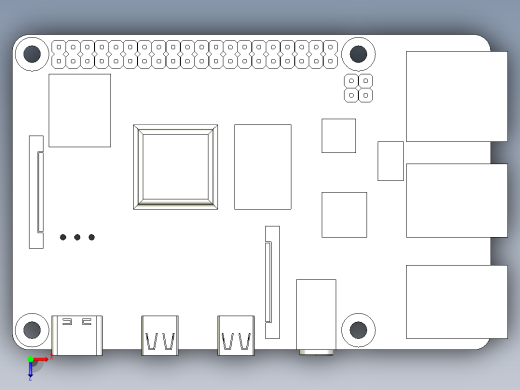 Raspberry Pi 4 - 简化单固体俯视缩略图