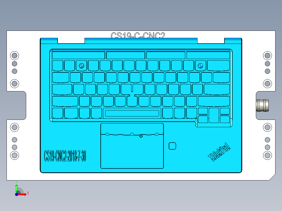 CS19-C-CNC2笔记本CNC工装夹具三维模型-180925前视图