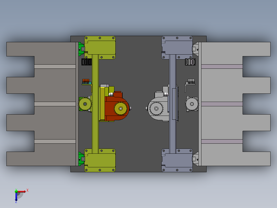重力提升机sw18俯视图