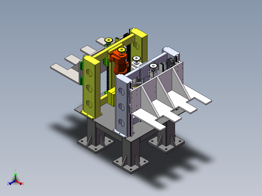 重力提升机sw18正等轴测图